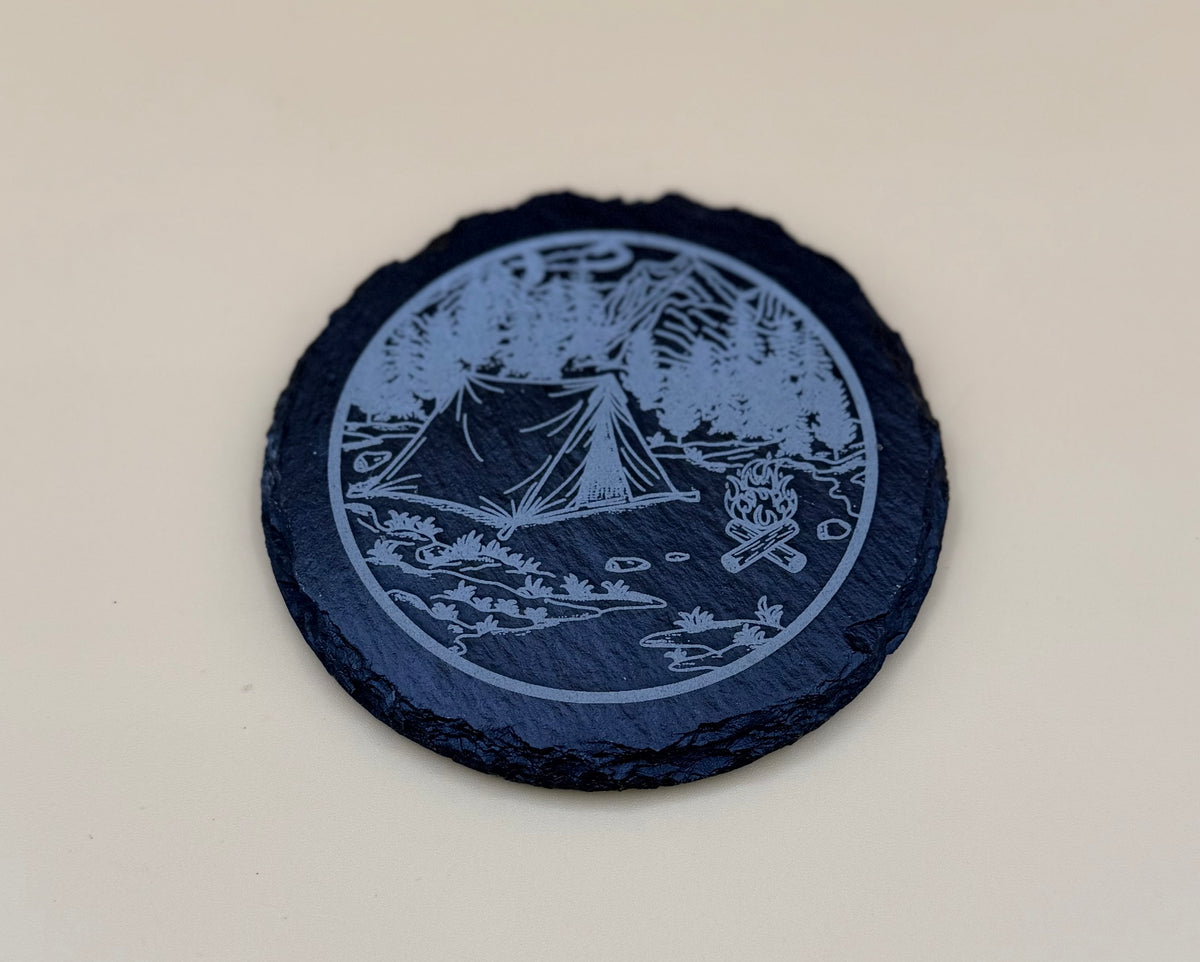 Round Slate Coasters | Engraved Scripture, Nature & Pet Art - Round Slate Coasters | Engraved Scripture, Nature & Pet Art