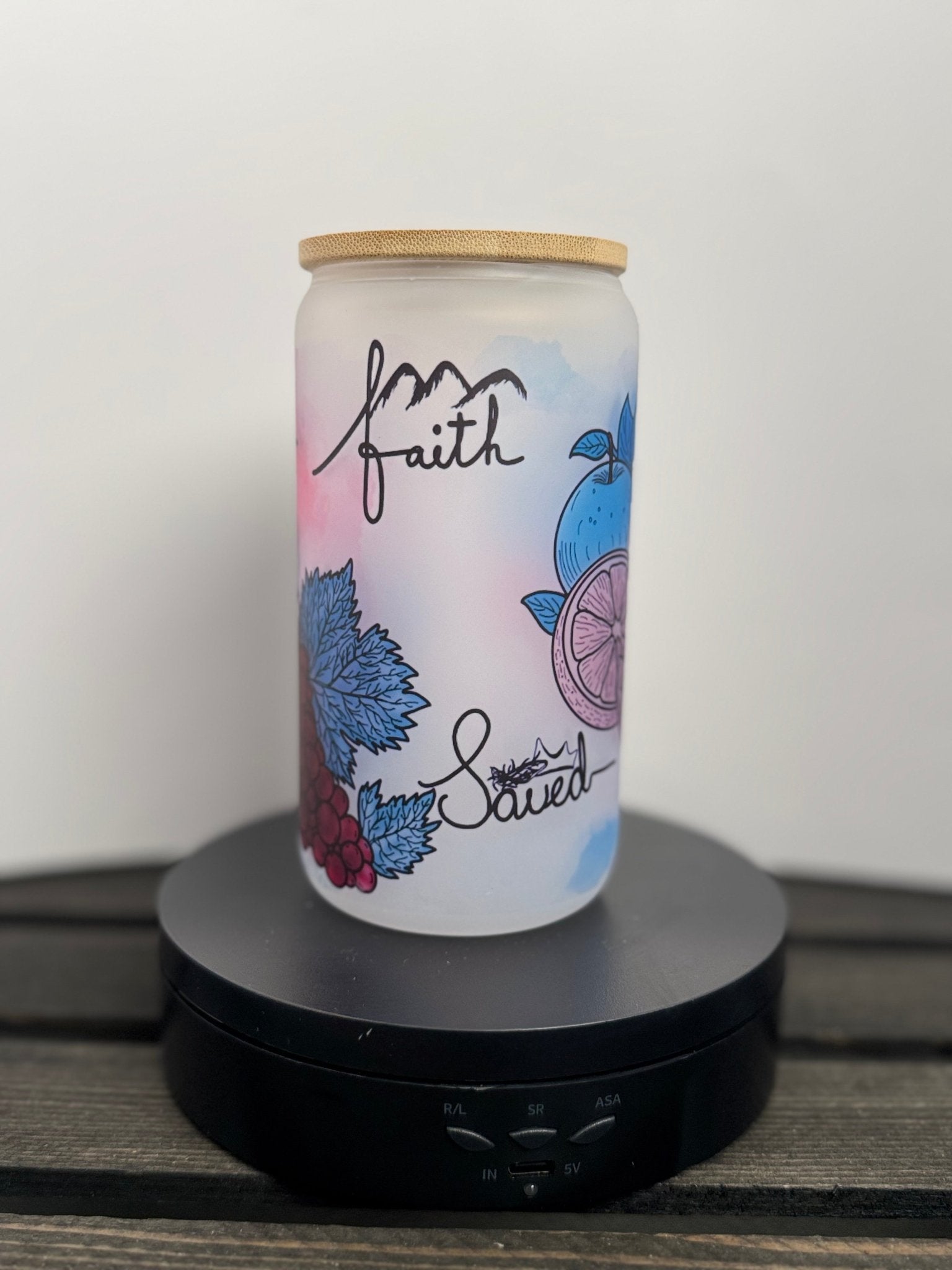 Faith Fruit – 16 oz Frosted Glass Libbey Cup - HisWord Designs