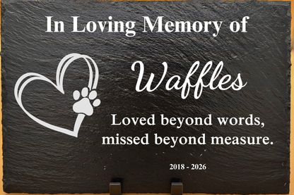 Engraved Personalized Pet Memorial Slate, Custom Dog/Cat Memorial Tribute, Pet Loss Sympathy Plaque, Pet Remembrance Stone, Photo Memorial - Engraved Personalized Pet Memorial Slate, Custom Dog/Cat Memorial Tribute, Pet Loss Sympathy Plaque, Pet Remembrance Stone, Photo Memorial