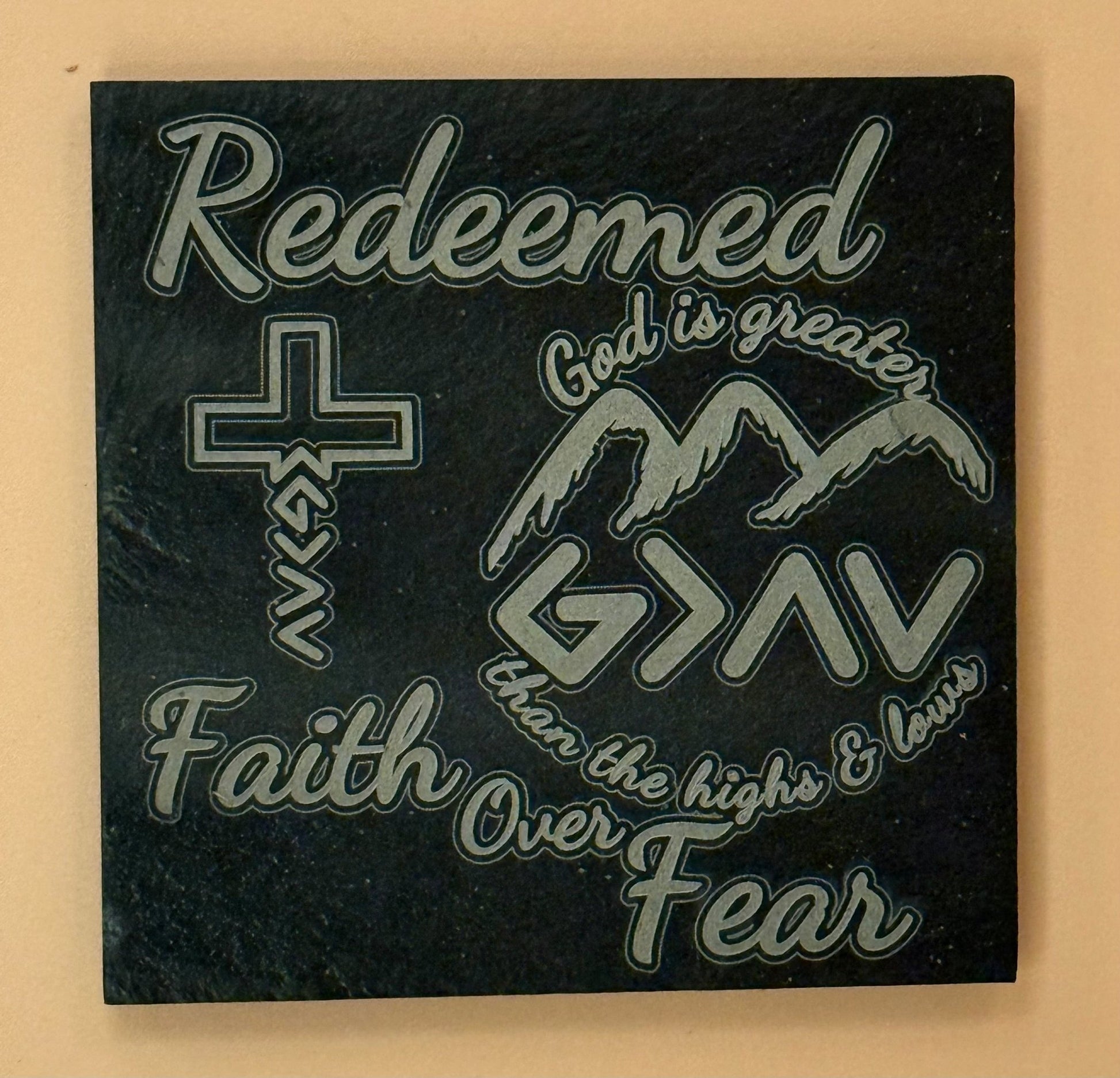 Smooth Rock Slate Coasters set of 4 - HisWord Designs