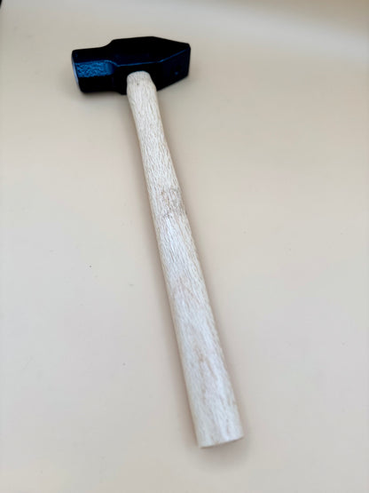 Lost in the Woods Engraved Cross Pein Hammer - Bigfoot Edition - Full reverse-side view of black cross pein hammer with hardwood handle — His Word Designs