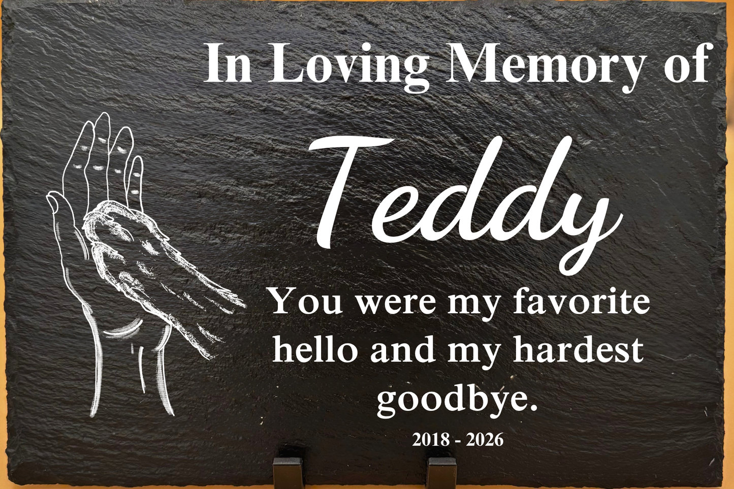 Engraved Personalized Pet Memorial Slate, Custom Dog/Cat Memorial Tribute, Pet Loss Sympathy Plaque, Pet Remembrance Stone, Photo Memorial - Engraved Personalized Pet Memorial Slate, Custom Dog/Cat Memorial Tribute, Pet Loss Sympathy Plaque, Pet Remembrance Stone, Photo Memorial