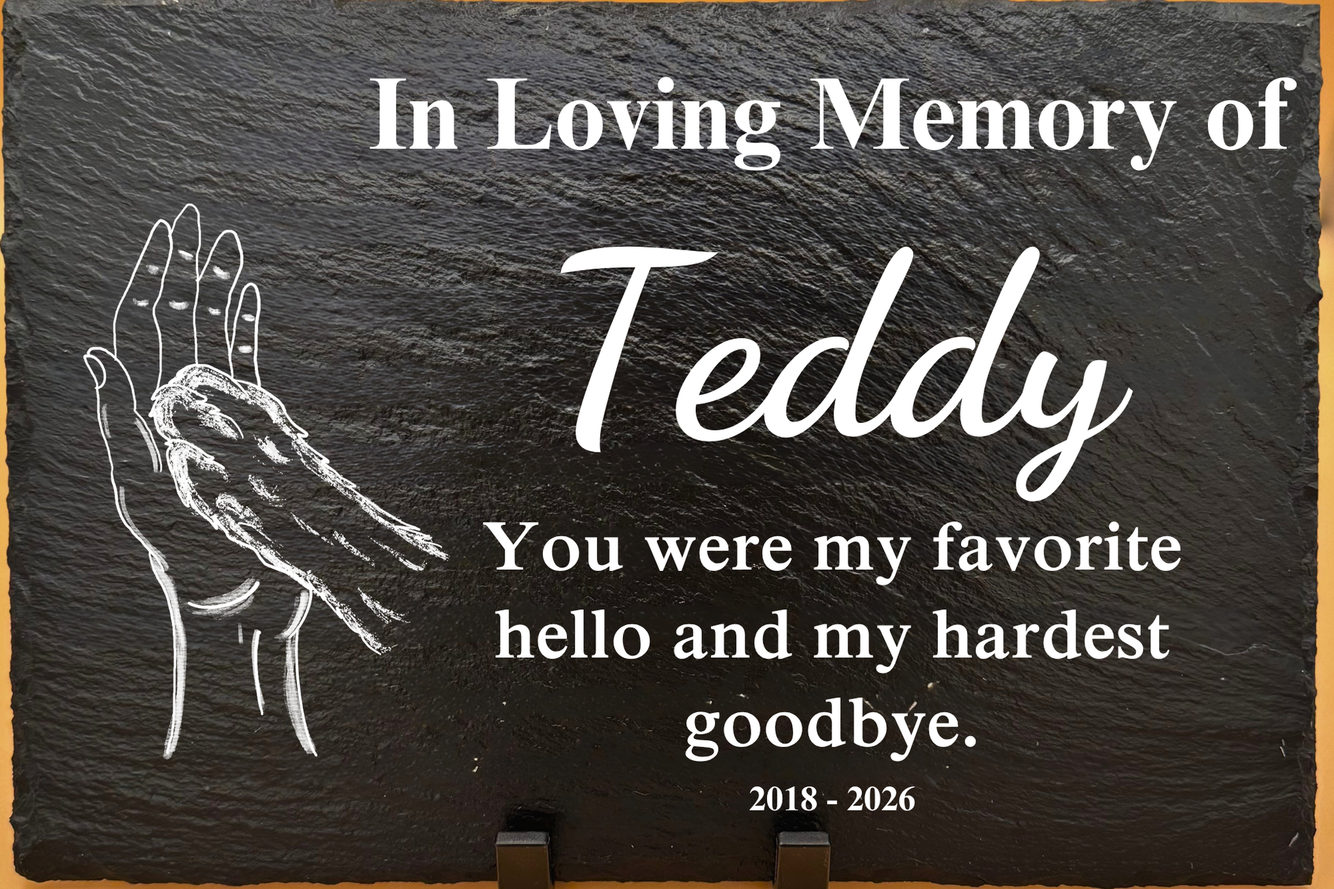 Engraved Personalized Pet Memorial Slate, Custom Dog/Cat Memorial Tribute, Pet Loss Sympathy Plaque, Pet Remembrance Stone, Photo Memorial - His Word Designs