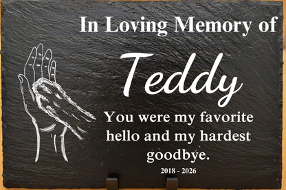 Engraved Personalized Pet Memorial Slate, Custom Dog/Cat Memorial Tribute, Pet Loss Sympathy Plaque, Pet Remembrance Stone, Photo Memorial - Engraved Personalized Pet Memorial Slate, Custom Dog/Cat Memorial Tribute, Pet Loss Sympathy Plaque, Pet Remembrance Stone, Photo Memorial
