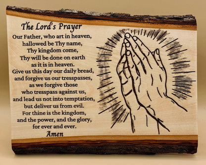 The Lord’s Prayer Wood Sign – Personalized Christian Wall Decor, Baptism Gift, Wedding Gift, Family Prayer Board, Spiritual-Prayer Room Art
