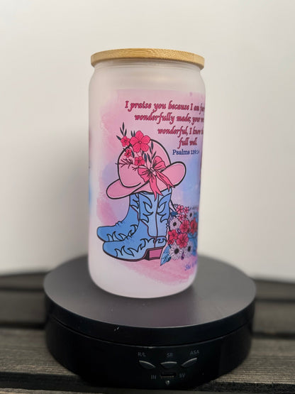 Faith & Flowers Libbey Glass – Butterfly, Boots & Beauty (16 oz) - HisWord Designs