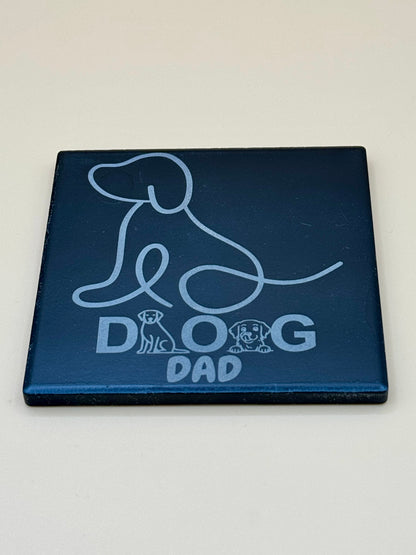 Black Matte Ceramic Drink Coasters | Laser Engraved Pet & Lifestyle Art - Black Matte Ceramic Drink Coasters | Laser Engraved Pet & Lifestyle Art