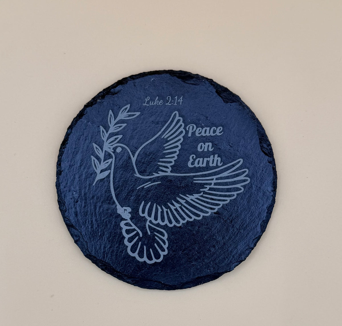 Round Slate Coasters | Engraved Scripture, Nature & Pet Art - His Word Designs