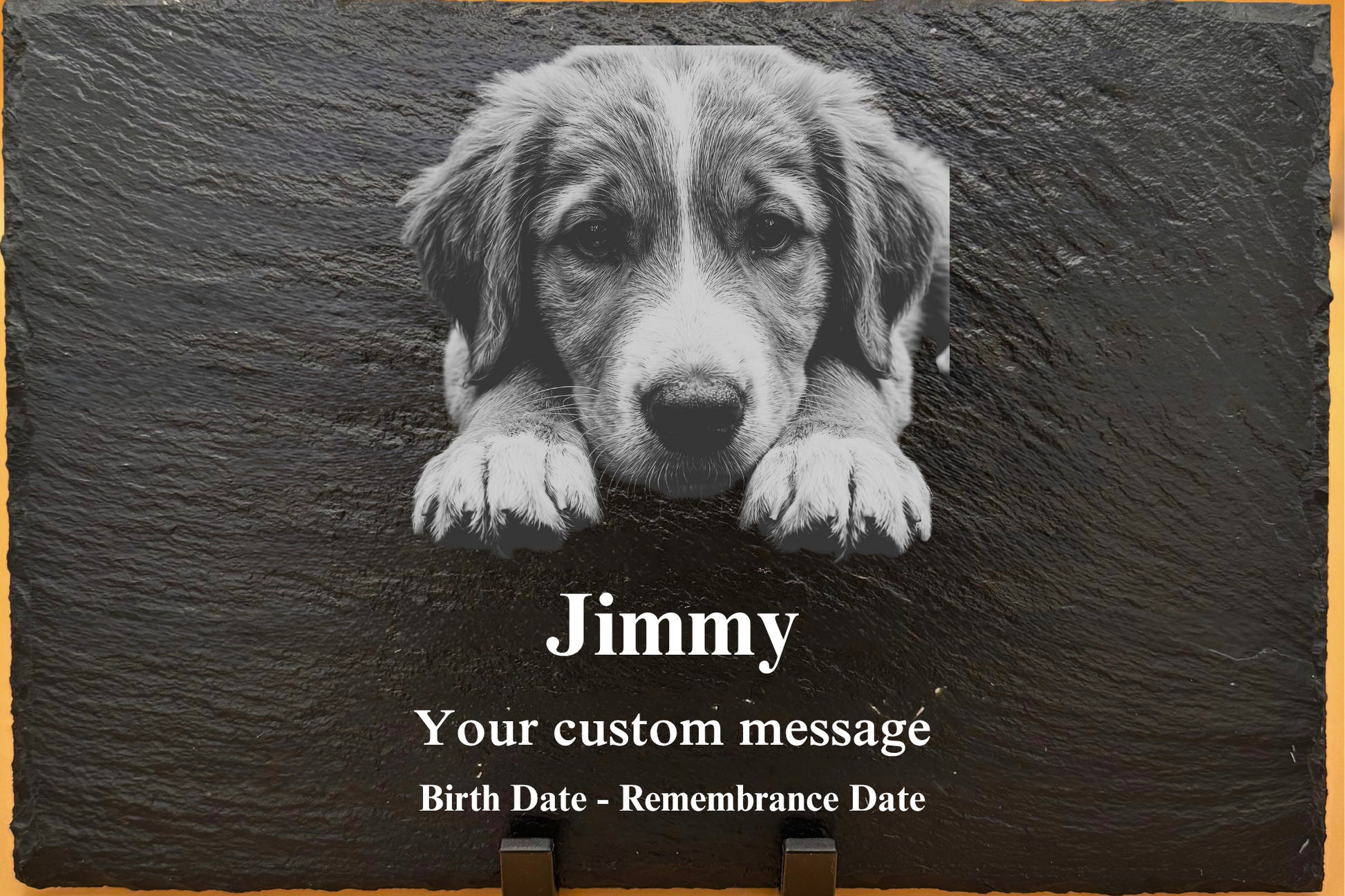 Engraved Personalized Pet Memorial Slate, Custom Dog/Cat Memorial Tribute, Pet Loss Sympathy Plaque, Pet Remembrance Stone, Photo Memorial - His Word Designs