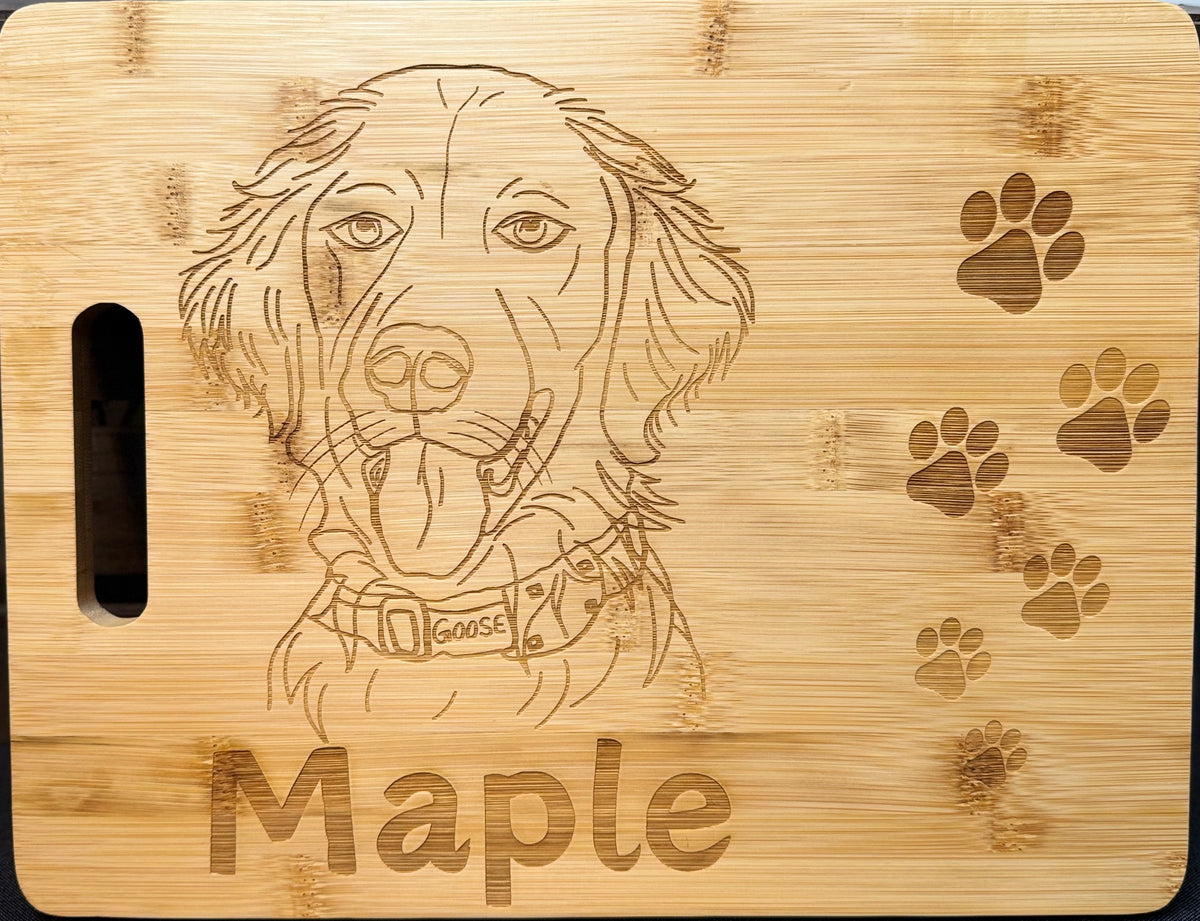 Personalized Dog Cutting Board – Custom Engraved Bamboo - Personalized Dog Cutting Board – Custom Engraved Bamboo - Handcrafted Engraved Gift by His Word Designs