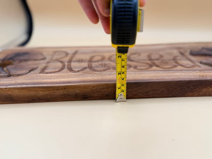 "Blessed" Engraved Wooden Serving Board – Faith-Inspired Kitchen Decor - "Blessed" Engraved Wooden Serving Board – Faith-Inspired Kitchen Decor - Handcrafted Engraved Gift by His Word Designs