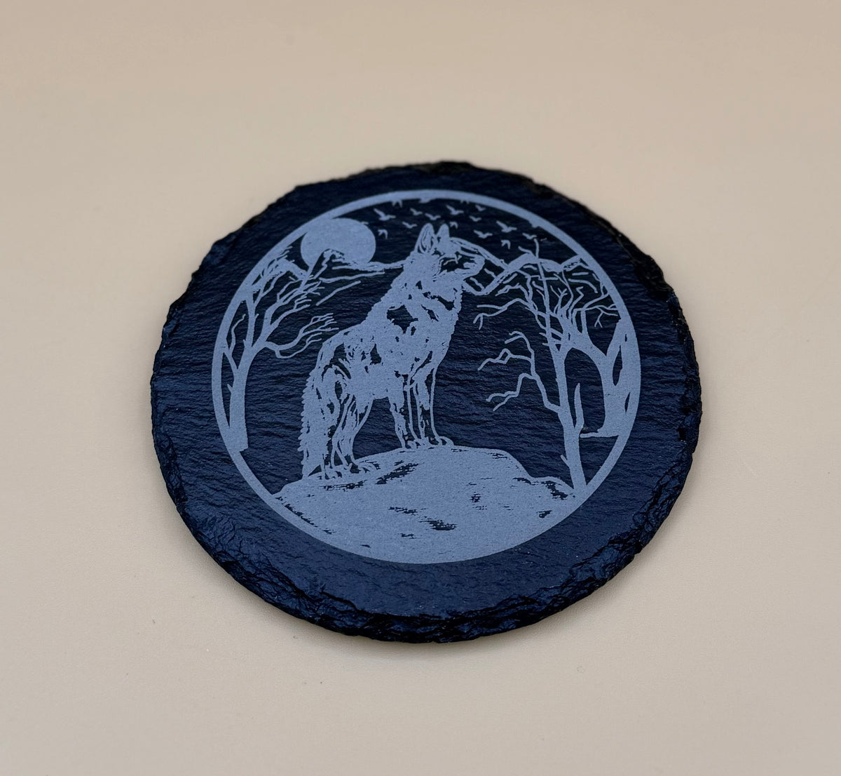 Round Slate Coasters | Engraved Scripture, Nature & Pet Art - Round Slate Coasters | Engraved Scripture, Nature & Pet Art