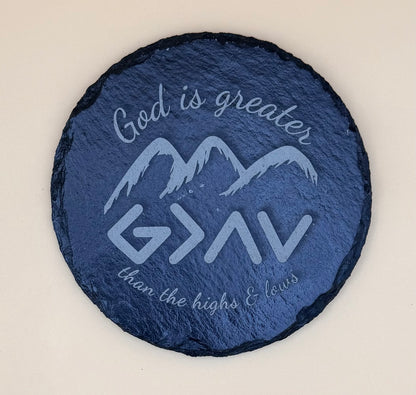 Round Slate Coasters | Engraved Scripture, Nature & Pet Art - Round Slate Coasters | Engraved Scripture, Nature & Pet Art