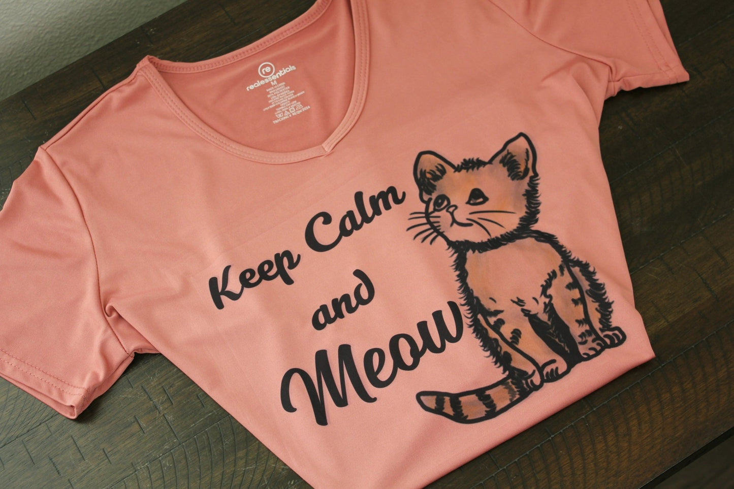 Keep Calm and Meow Women’s V - Neck T-Shirt - HisWord Designs