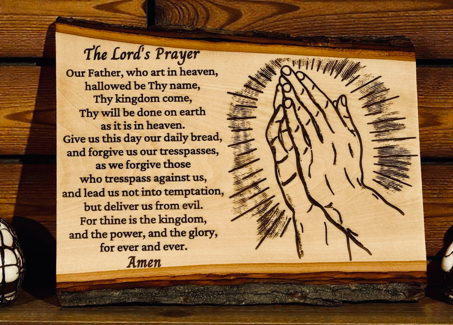 The Lord’s Prayer Wood Sign – Personalized Christian Wall Decor, Baptism Gift, Wedding Gift, Family Prayer Board, Spiritual-Prayer Room Art