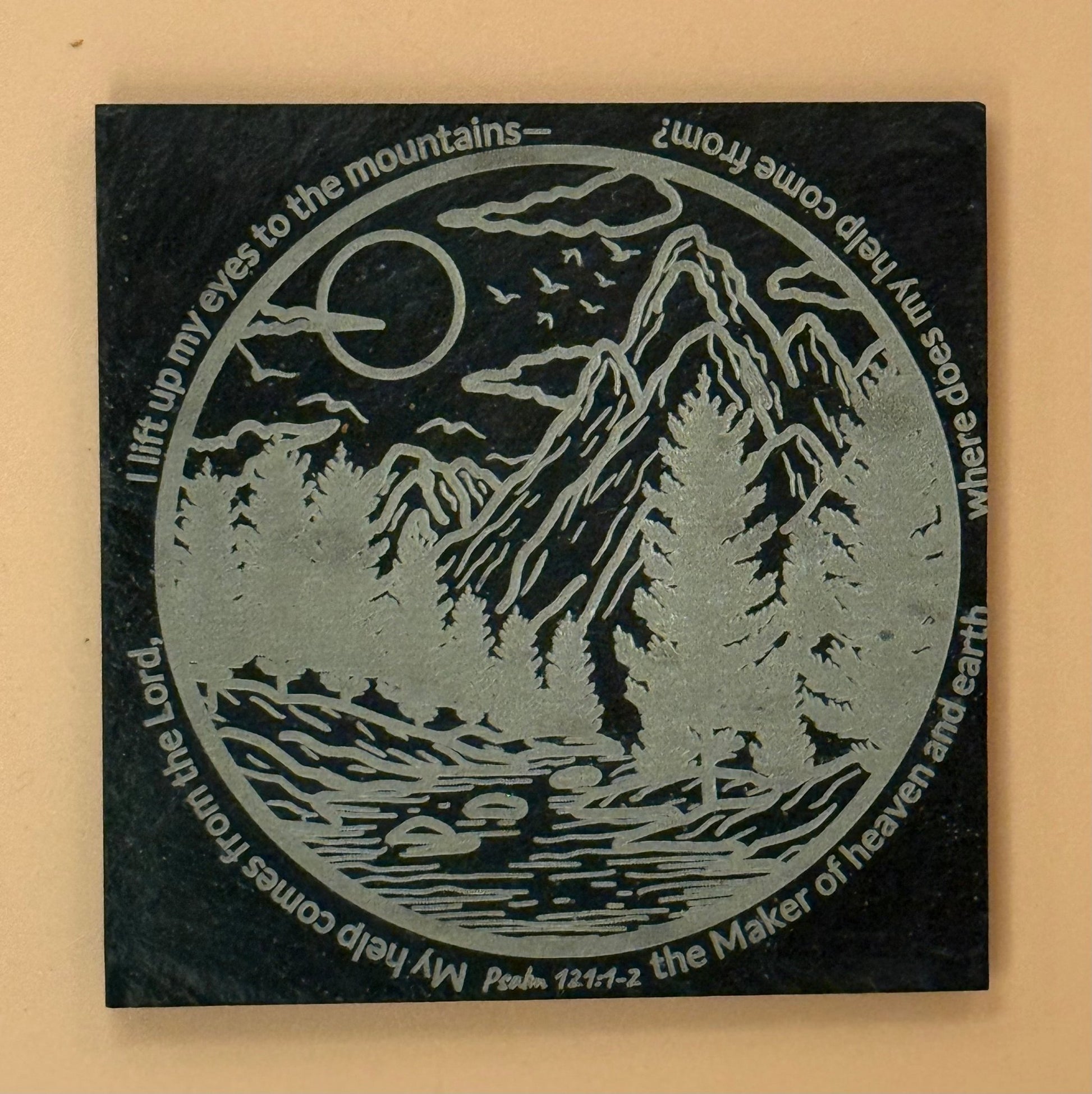 Smooth Rock Slate Coasters set of 4 - HisWord Designs