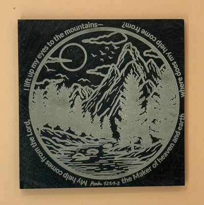 Smooth Rock Slate Coasters set of 4 - HisWord Designs