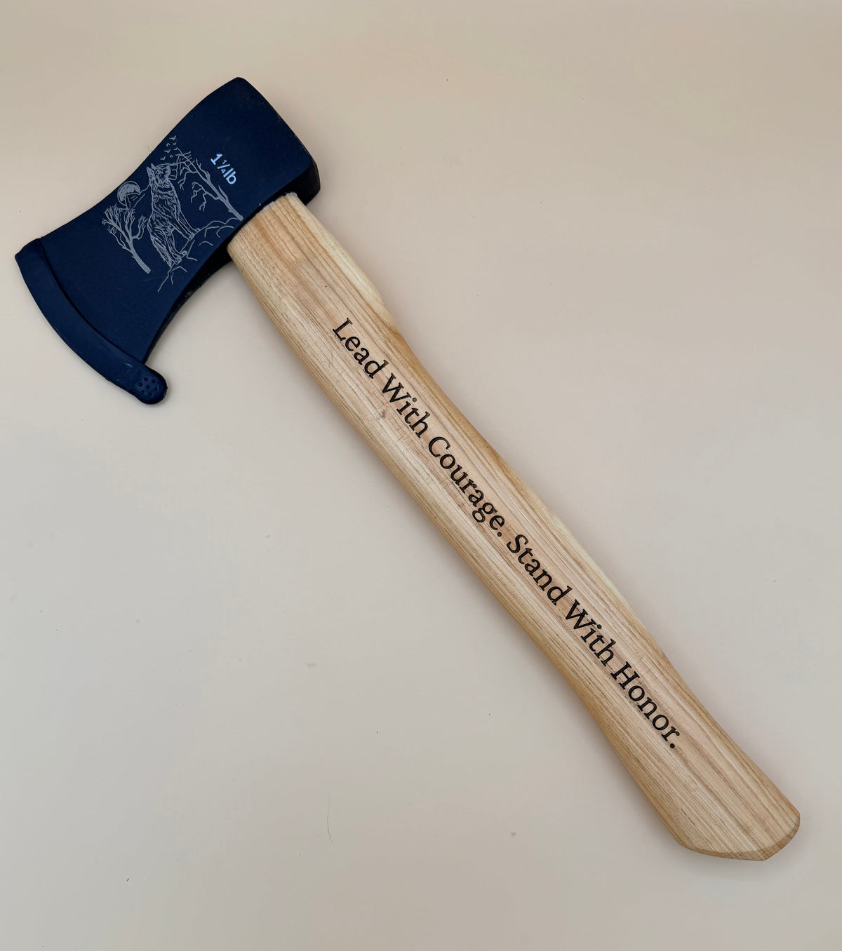 Lead With Courage Camp Hatchet | Mountain Wolf Engraved Outdoor Axe - Lead With Courage Camp Hatchet | Mountain Wolf Engraved Outdoor Axe