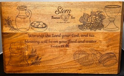 Personalized Wedding Cutting Board – Custom Engraved - HisWord Designs