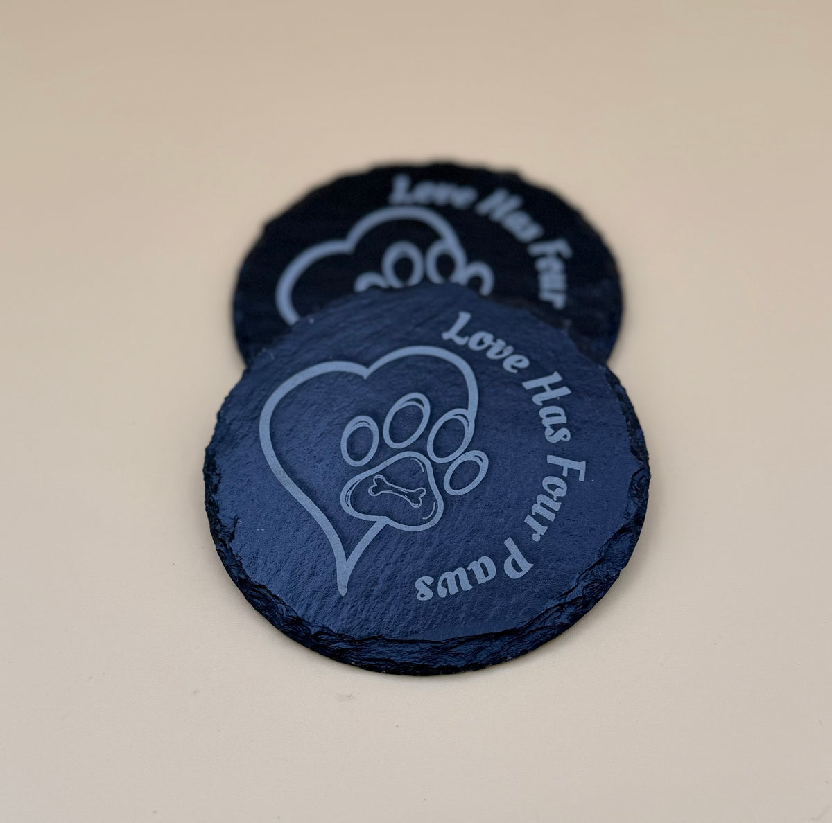 Round Slate Coasters | Engraved Scripture, Nature & Pet Art - His Word Designs