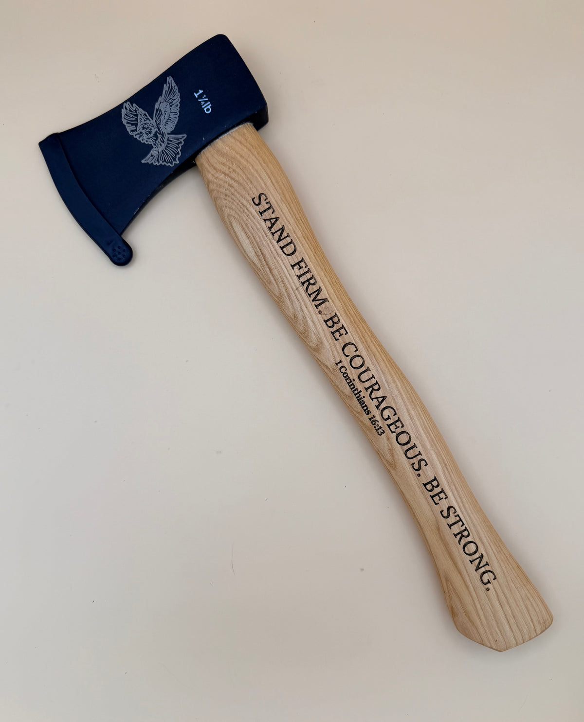 Stand Firm Camp Hatchet | 1 Corinthians 16:13 Engraved Axe with Soaring Eagle - His Word Designs