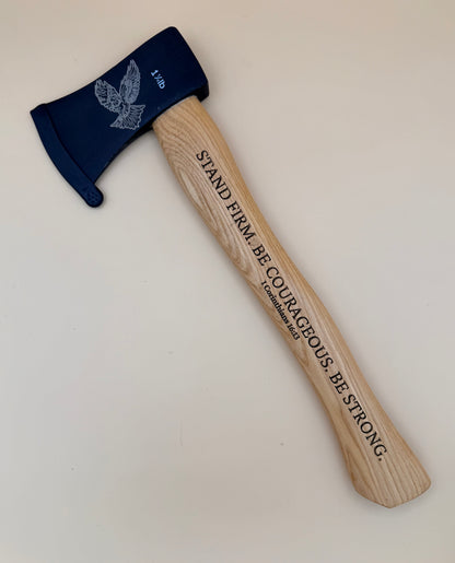 Stand Firm Camp Hatchet | 1 Corinthians 16:13 Engraved Axe with Soaring Eagle - Stand Firm Camp Hatchet | 1 Corinthians 16:13 Engraved Axe with Soaring Eagle