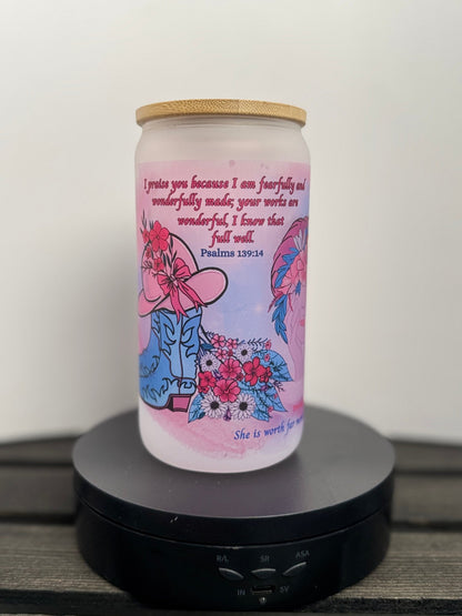 Faith & Flowers Libbey Glass – Butterfly, Boots & Beauty (16 oz) - HisWord Designs