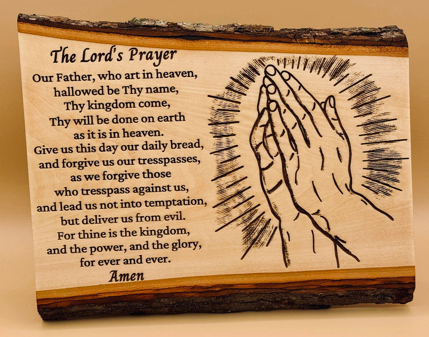 The Lord’s Prayer Wood Sign – Personalized Christian Wall Decor, Baptism Gift, Wedding Gift, Family Prayer Board, Spiritual-Prayer Room Art