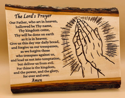 The Lord’s Prayer Wood Sign – Personalized Christian Wall Decor, Baptism Gift, Wedding Gift, Family Prayer Board, Spiritual-Prayer Room Art