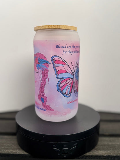 Faith & Flowers Libbey Glass – Butterfly, Boots & Beauty (16 oz) - HisWord Designs