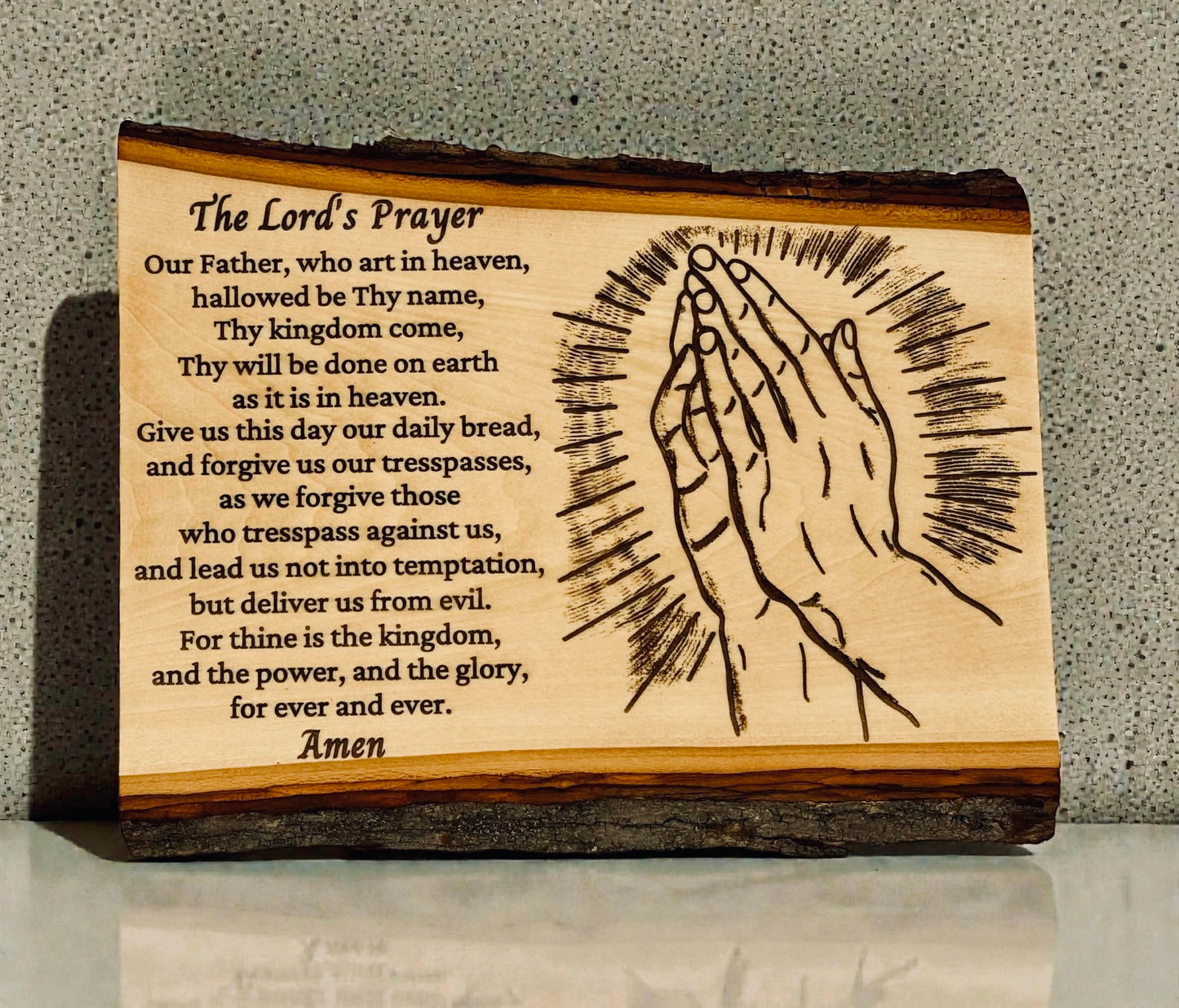 The Lord’s Prayer Wood Sign – Personalized Christian Wall Decor, Baptism Gift, Wedding Gift, Family Prayer Board, Spiritual-Prayer Room Art