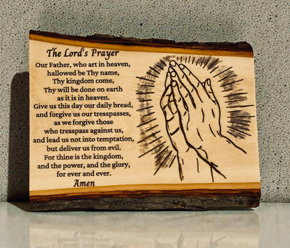 The Lord’s Prayer Wood Sign – Personalized Christian Wall Decor, Baptism Gift, Wedding Gift, Family Prayer Board, Spiritual-Prayer Room Art