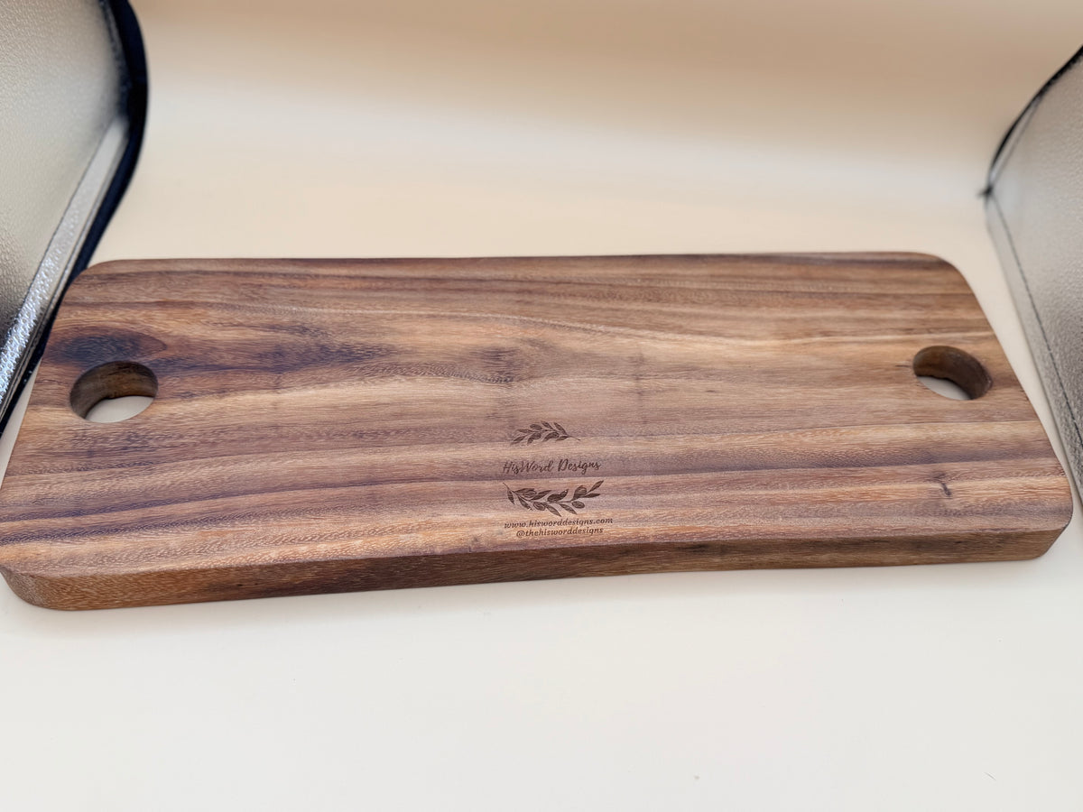 "Blessed" Engraved Wooden Serving Board – Faith-Inspired Kitchen Decor - "Blessed" Engraved Wooden Serving Board – Faith-Inspired Kitchen Decor - Handcrafted Engraved Gift by His Word Designs