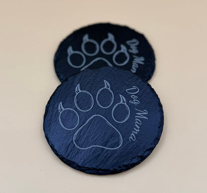 Round Slate Coasters | Engraved Scripture, Nature & Pet Art - Round Slate Coasters | Engraved Scripture, Nature & Pet Art