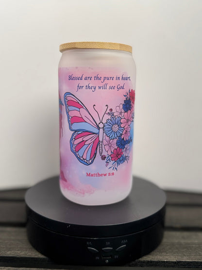 Faith & Flowers Libbey Glass – Butterfly, Boots & Beauty (16 oz) - HisWord Designs