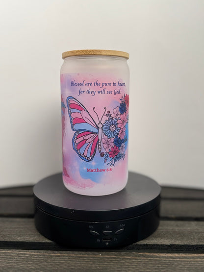 Faith & Flowers Libbey Glass – Butterfly, Boots & Beauty (16 oz) - HisWord Designs