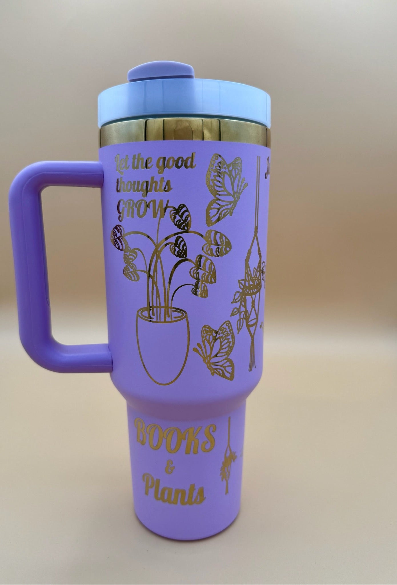 Just One More Chapter… & One More Plant | 40oz Lavender Book Lover’s Tumbler - HisWord Designs