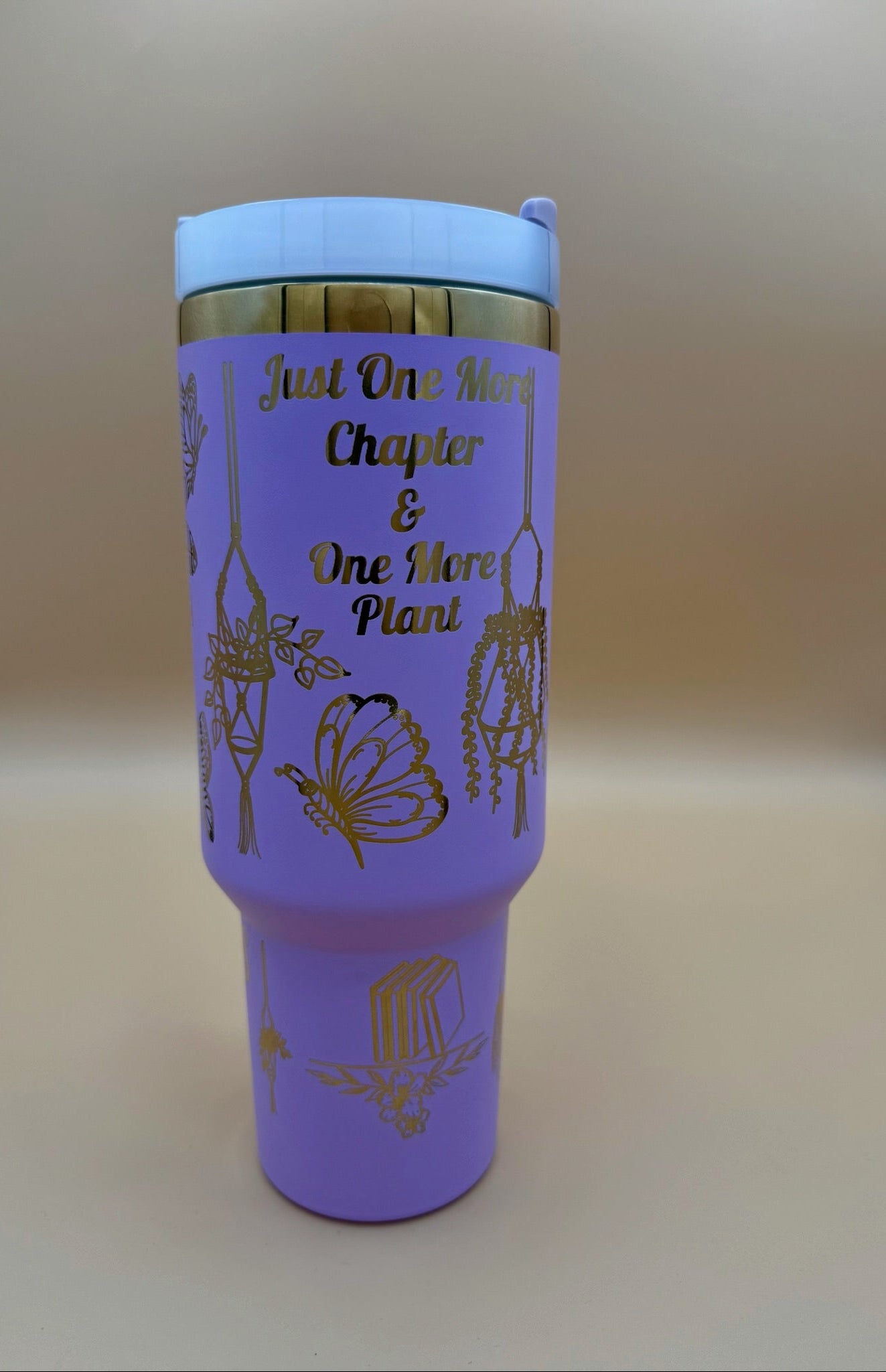 Just One More Chapter… & One More Plant | 40oz Lavender Book Lover’s Tumbler - HisWord Designs