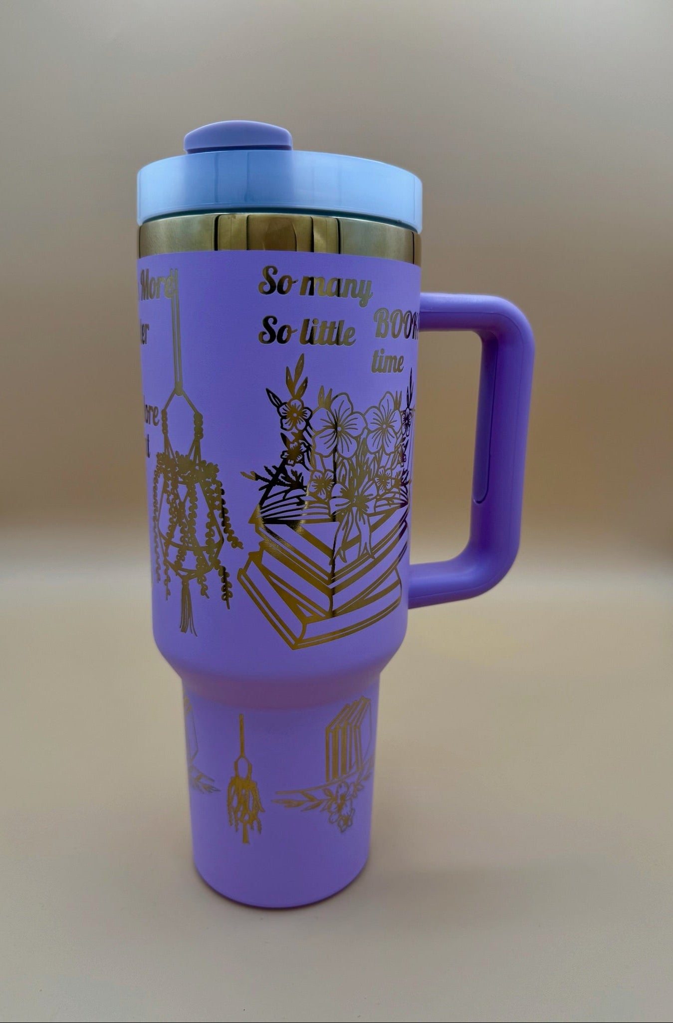 Just One More Chapter… & One More Plant | 40oz Lavender Book Lover’s Tumbler - HisWord Designs