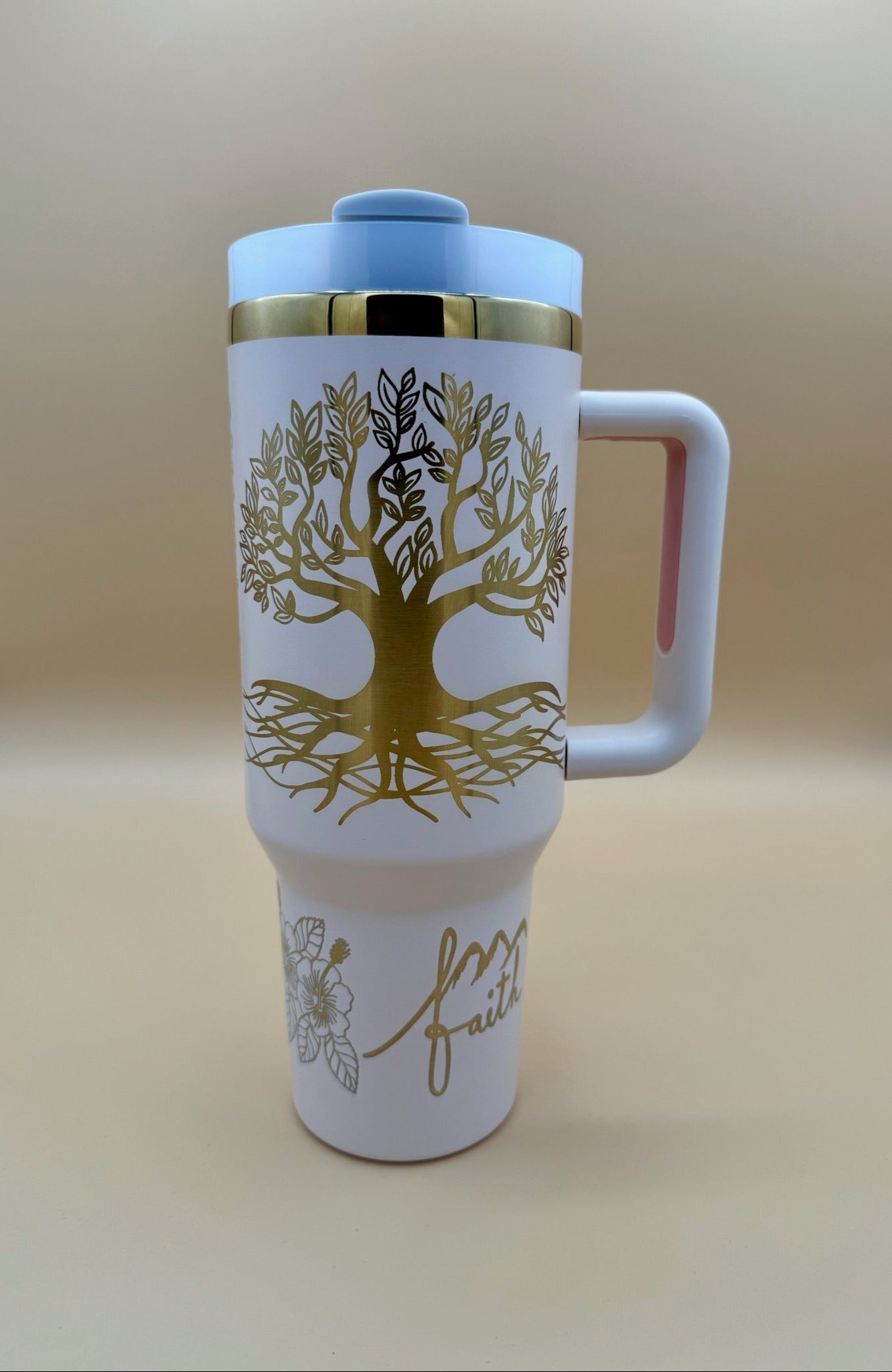 YHWH Scripture Tumbler – Psalm 46:10 & Luke 17:6 – Tree of Life – 40oz Faith Gift - His Word Designs