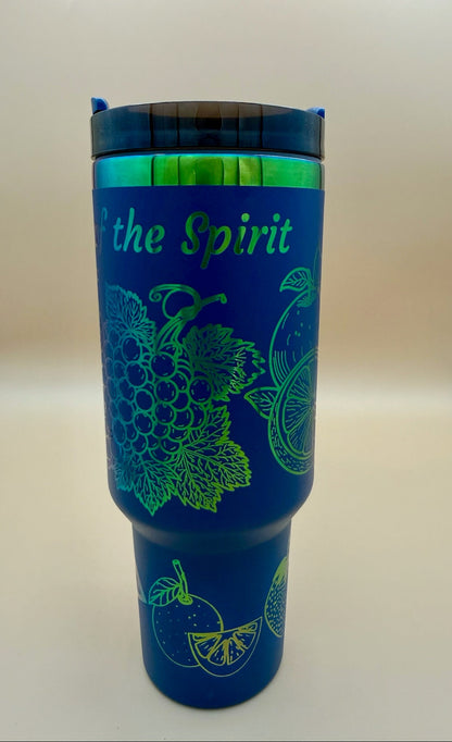 Fruit of the Spirit – 40oz Engraved Tumbler in Navy Blue - His Word Designs