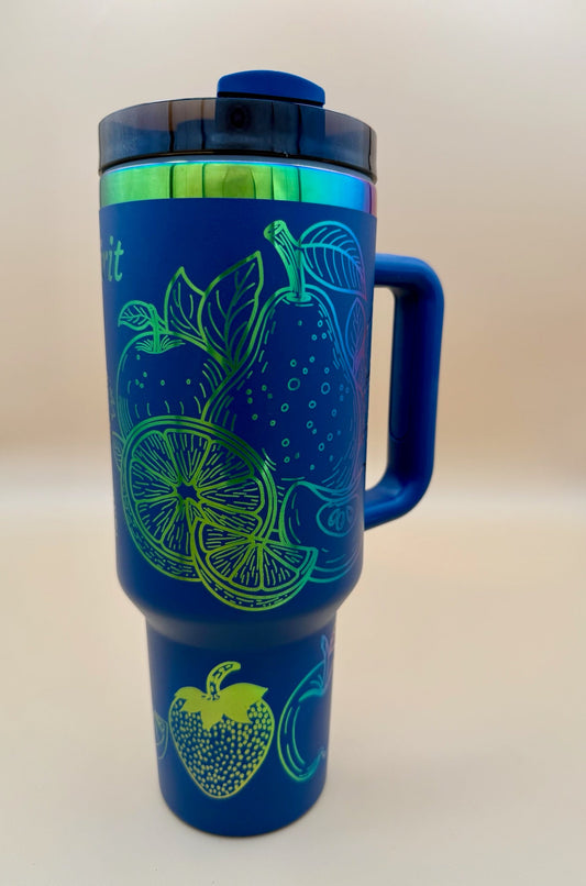 Fruit of the Spirit – 40oz Engraved Tumbler in Navy Blue - HisWord Designs