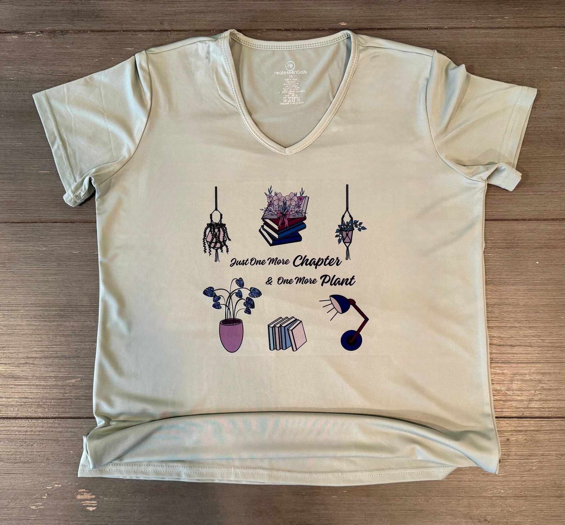 Just One More Chapter & One More Plant Women’s V - Neck T-Shirt - HisWord Designs