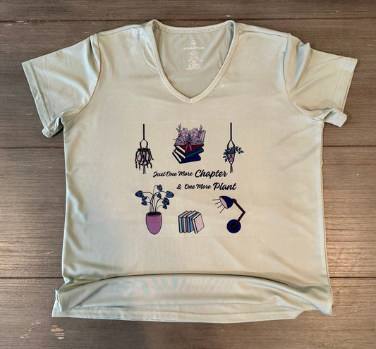 Just One More Chapter & One More Plant Women’s V - Neck T-Shirt - HisWord Designs