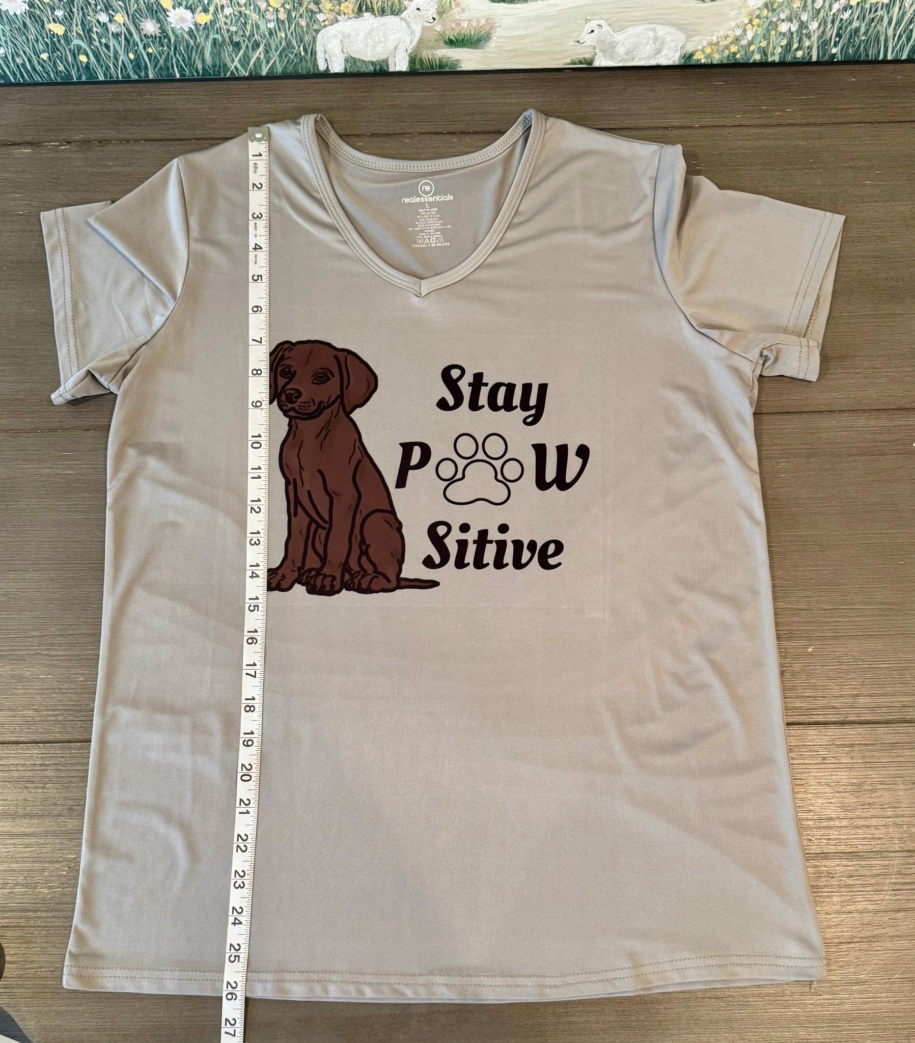 Stay Pawsitive Women's V - Neck T-Shirt - His Word Designs