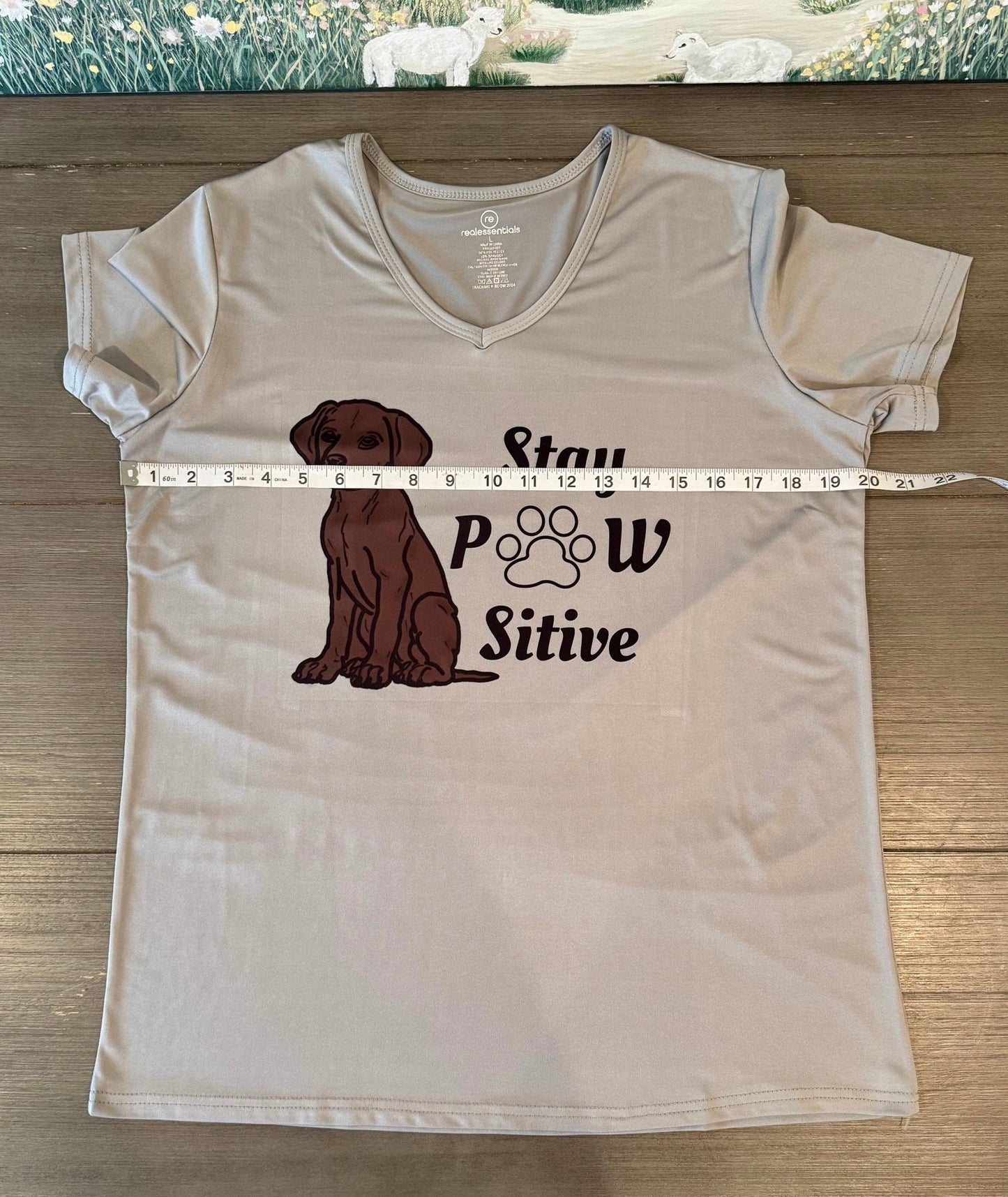 Stay Pawsitive Women's V - Neck T-Shirt - His Word Designs