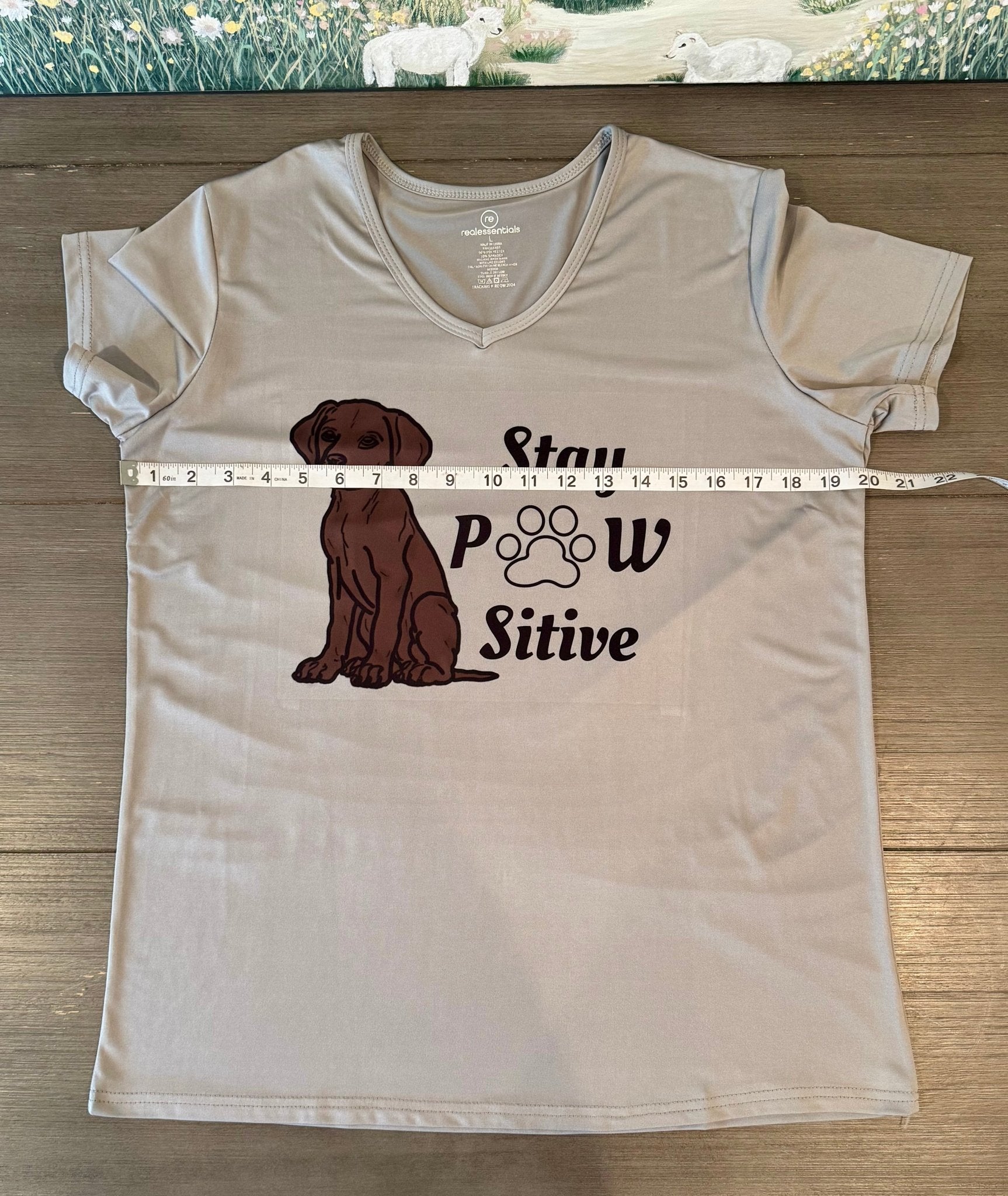 Stay Pawsitive Women's V - Neck T-Shirt - His Word Designs