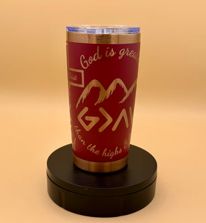 Isaiah 40:31 Christian Eagle Tumbler | Faith Over Fear Copper Engraved 20 oz - His Word Designs
