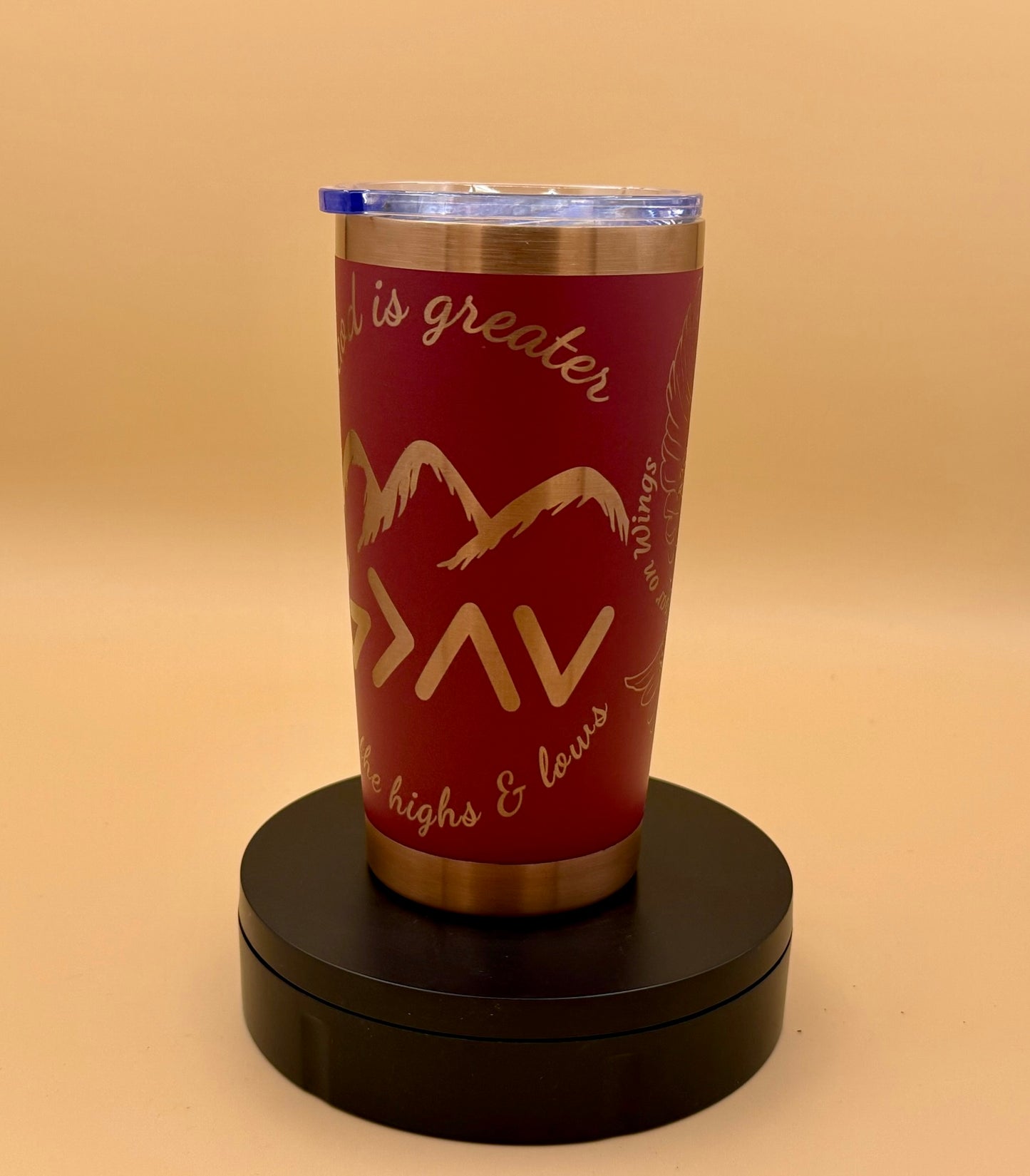 Isaiah 40:31 Christian Eagle Tumbler | Faith Over Fear Copper Engraved 20 oz - His Word Designs