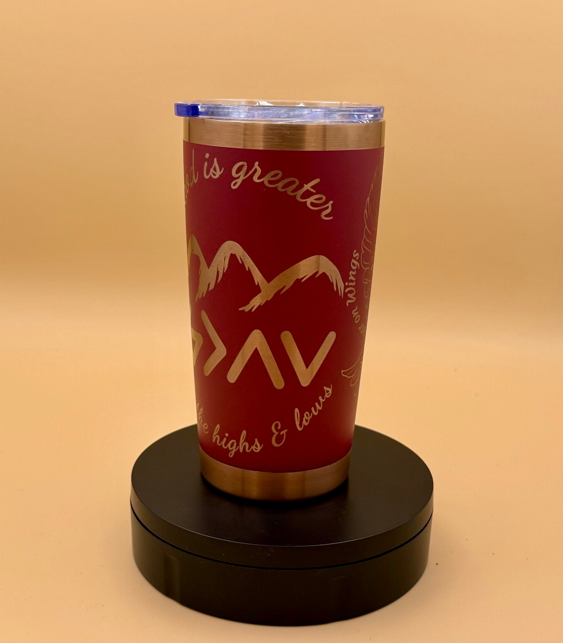 Isaiah 40:31 Christian Eagle Tumbler | Faith Over Fear Copper Engraved 20 oz - His Word Designs